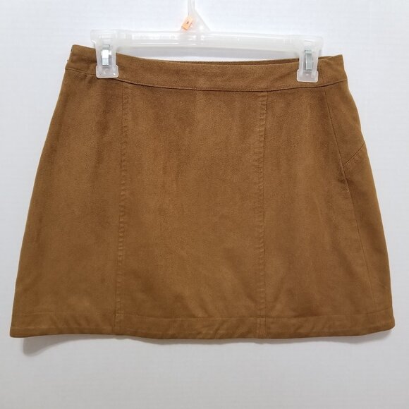 Abercrombie & Fitch skirt 2 faux suede A-line mini VINTAGE Y2K autumn academia - Picture 2 of 13